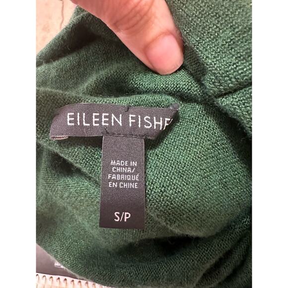 Eileen Fisher green high neck long sleeves sweater size small - Picture 3 of 11